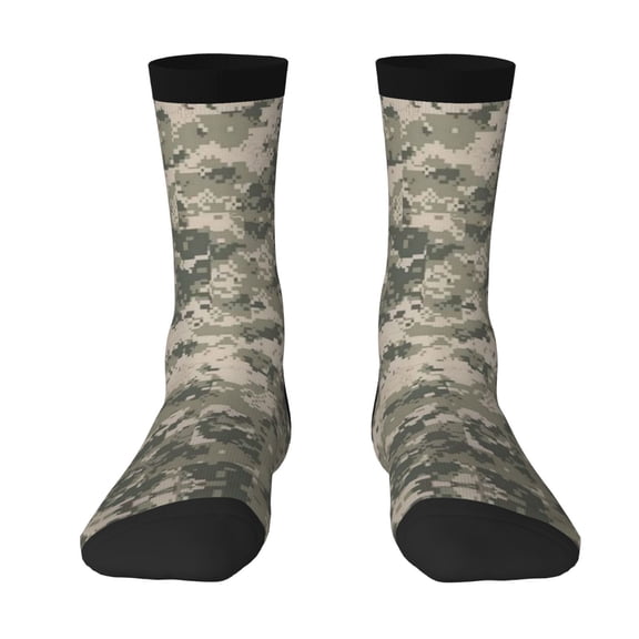 Women'S Novelty Funny Crew Socks Men'S Army Digital Camouflage Design Socks
