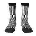 thumbnail image 1 of Women'S Novelty Funny Crew Socks Men'S Black Checkered Design Socks, 1 of 7