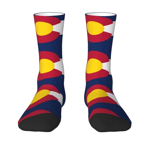 Women'S Novelty Funny Crew Socks Men'S Colorado-Texas-Flag Design Socks