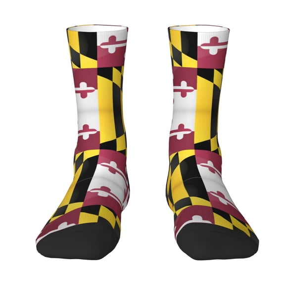 Women'S Novelty Funny Crew Socks Men'S Flag Of Maryland Design Socks