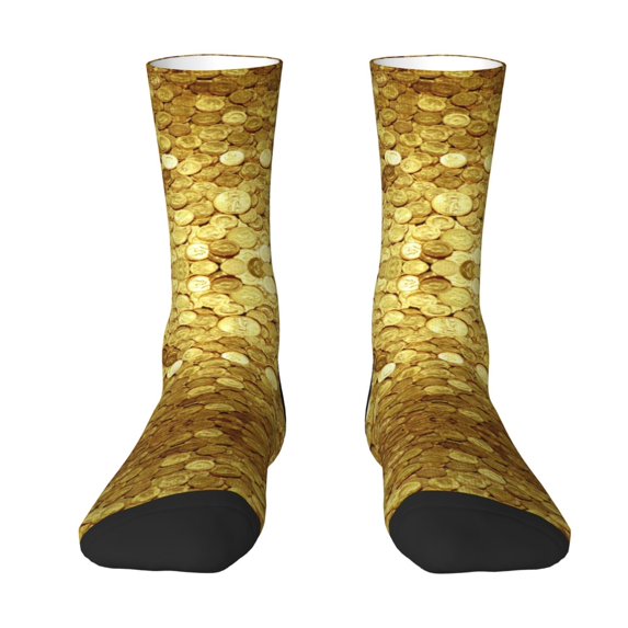 Women'S Novelty Funny Crew Socks Men'S Gold Coins Amazing Design Socks