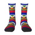 thumbnail image 1 of Women'S Novelty Funny Crew Socks Men'S Haitian Flag Design Socks, 1 of 7