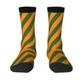 thumbnail image 1 of Women'S Novelty Funny Crew Socks Men'S Orange Green Stripe Design Socks, 1 of 7