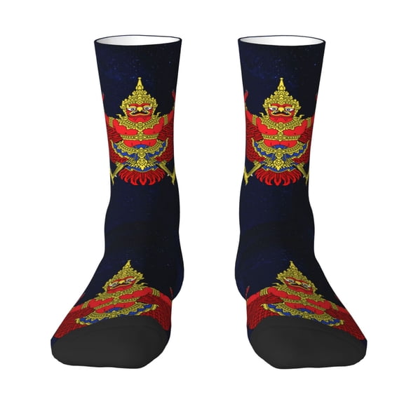 Women'S Novelty Funny Crew Socks Men'S Thailand National Emblem Design Socks