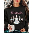 thumbnail image 1 of Women'S Nutcracker Print Sweatshirt - Christmas Ballet-Inspired Long Sleeve Crewneck Sweater with Nutcracker Soldier & Ballerina Design, 1 of 5