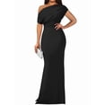 thumbnail image 1 of Women'S Off Shoulder Elegant Sleeveless Bodycon Long Formal Party Evening Dress Black M, 1 of 9