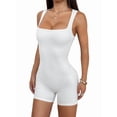 thumbnail image 1 of Women'S One Piece Jumpsuits Short Bodysuit Workout Rompers Summer Outfits Gym Yoga Beach 2025 Cream White L, 1 of 5