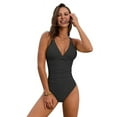 thumbnail image 1 of Women'S One Piece Swimsuit Deep V Neck Tummy Control Bathing Suit Double Straps Crisscross Swimwear, 1 of 9