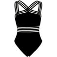thumbnail image 1 of Women'S One Piece Swimwear Front Crossover Swimsuits Hollow Bathing Suits, 1 of 4