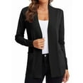 thumbnail image 1 of Women'S Open Front Knit Cardigan Sweater Long Sleeve with Pocket Black XXL, 1 of 9