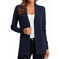 thumbnail image 1 of Women'S Open Front Knit Cardigan Sweater Long Sleeve with Pocket Navy Blue XL, 1 of 9