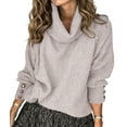 thumbnail image 1 of Women'S Oversized Chunky Pullover Sweaters Cowl Neck Long Sleeve Winter Slouchy Loose Knit Sweaters Gray L, 1 of 8