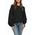thumbnail image 1 of Women'S Oversized Crewneck Sweater Batwing Puff Long Sleeve Cable Slouchy Pullover Jumper Tops, 1 of 4