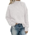 thumbnail image 1 of Women'S Oversized Fall Sweaters Casual Long Sleeve Crewneck Chunky Cable Knit Pullover Tops Winter Clothes White M, 1 of 3