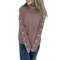 thumbnail image 1 of Women'S Oversized High Neck Chunky Pullover Cowl Neck Long Sleeve Winter Slouchy Loose Knit Sweaters Dark Brown XL, 1 of 8