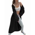 thumbnail image 1 of Women'S Oversized Long Cardigan Open Front Duster Sweater Cardigan Black L, 1 of 10