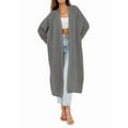 thumbnail image 1 of Women'S Oversized Long Cardigan Open Front Duster Sweater Cardigan Grey M, 1 of 7