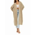 thumbnail image 1 of Women'S Oversized Long Cardigan Open Front Duster Sweater Cardigan Khaki S, 1 of 9
