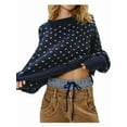 thumbnail image 1 of Women'S Oversized Polka Dot Knit Sweater Casual Loose-Fit Pullover for Fall and Winter Navy Blue L, 1 of 7