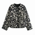 thumbnail image 1 of Women'S Oversized Print Quilted Puffer Jacket Casual Padded Coat Black M, 1 of 8