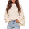 thumbnail image 1 of Women'S Oversized Sweater Crewneck Fall Winter Long Sleeve Fuzzy Warm Knit Pullover Sweaters Trendy Outfits S, 1 of 6