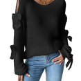 thumbnail image 1 of Women'S Oversized Sweaters Fall Cute Crewneck Long Sleeve Knit Pullover Sweater Jumper Tops Black XL, 1 of 7
