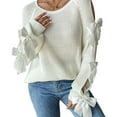 thumbnail image 1 of Women'S Oversized Sweaters Fall Cute Crewneck Long Sleeve Knit Pullover Sweater Jumper Tops Cream White L, 1 of 9