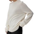 thumbnail image 1 of Women'S Oversized Sweaters Fall Outfits Trendy Crewneck Long Sleeves Knit Fashion Pullover Tops White M, 1 of 10