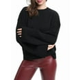 thumbnail image 1 of Women'S Oversized Sweaters Fuzzy Chunky Warm Pullover Sweater Black S, 1 of 8
