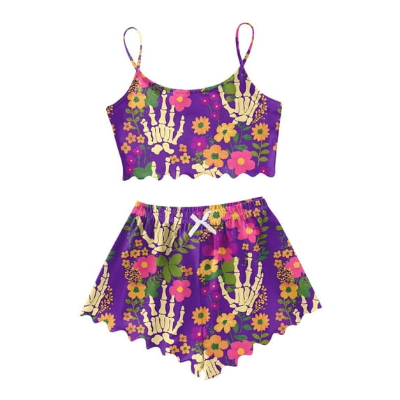 Women'S Pajama Sets Halloween Halloween 2 PCS Womens Pajamas Shorts Set Cami Top Loungewear Sets Woman Womens Nighties