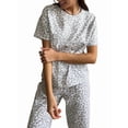 thumbnail image 1 of Women'S Pajamas 2 Piece Cotton Blend PJ Set Gray L, 1 of 9