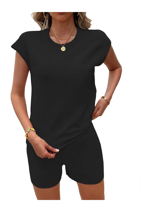 Women'S Pajamas Cap Sleeve Knit Lounge Set 2 Piece Soft Pjs Loungewear Sweater Sets
