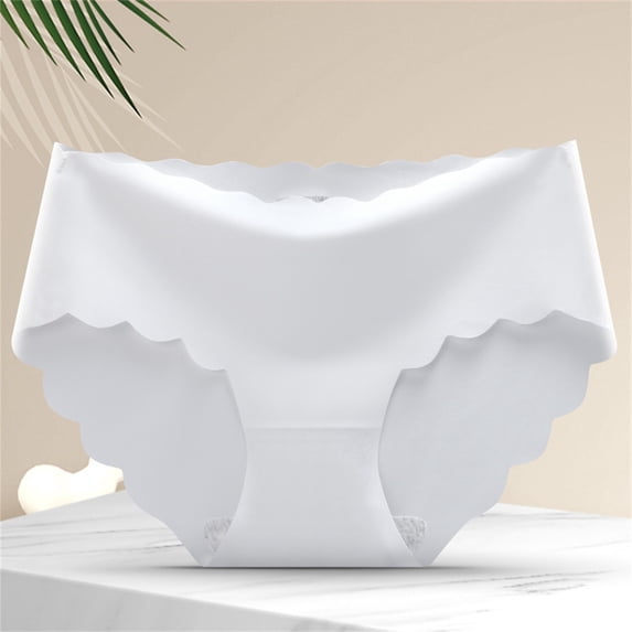 Women'S Panties Women'S Seamless Breathable Hipster Panties No Show Stretch Ice Silk Underwear Bikini Panties Underwear Briefs,White Women'S Nylon Underwear 2XL