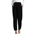 thumbnail image 1 of Women'S Pants Casual High Waist Trousers Tapered Slacks Pockets Dressy Business Work Outfits Black XS, 1 of 8