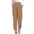 thumbnail image 1 of Women'S Pants Casual High Waist Trousers Tapered Slacks Pockets Dressy Business Work Outfits Khaki L, 1 of 1