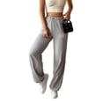 thumbnail image 1 of Women'S Pants High Waist Solid Bottom with Pockets Trousers Light Gray S, 1 of 8
