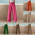 thumbnail image 1 of Women'S Pants Summer High Waisted Solid Color Stretchy Loose Fit Belt Pocket Joggers Orange Casual Yoga Pant XXXL, 1 of 6