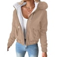 thumbnail image 1 of Women'S Parka Coat Plus Size Winter Warm Fleece Lined Anoraks Thicken Hooded Outerwear Khaki M, 1 of 7