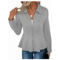 thumbnail image 1 of Women'S Pearl Trim Blazer Open Front Long Sleeve Shawl Collar Elegant Suits Jackets Silver XL, 1 of 5