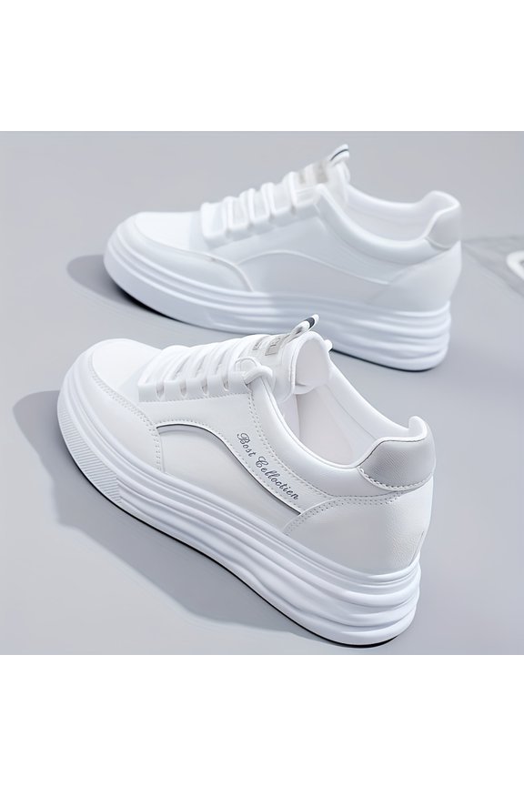 Women'S Platform White Sneakers That Are Lightweight, Comfortable, Versatile, And Stylish for Casual And Sporty Activities