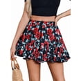 thumbnail image 1 of Women'S Pleated - Skirt Basic Casual High Waisted - Flared Mini - Skirts Red & Blue L, 1 of 8