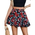 thumbnail image 1 of Women'S Pleated - Skirt Basic Casual High Waisted - Flared Mini - Skirts Red & Blue XXL, 1 of 8
