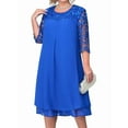 thumbnail image 1 of Women'S Plus Size 1/2 Sleeve Floral Embroidery Chiffon Wedding Guest Dress for Wedding Guest Blue XXXL, 1 of 4