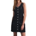 thumbnail image 1 of Women'S Plus Size Denim Button Down Dress Sleeveless Straight Casual Solid Pocket Summer Jean Mini, 1 of 2