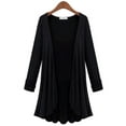 thumbnail image 1 of Women S - Plus Size Solid Color Long Sleeve Open Front Thin Milk Silk Cardigan Coat, 1 of 1