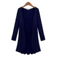 thumbnail image 1 of Women S - Plus Size Solid Color Long Sleeve Open Front Thin Milk Silk Cardigan Coat, 1 of 1