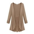 thumbnail image 1 of Women S - Plus Size Solid Color Long Sleeve Open Front Thin Milk Silk Cardigan Coat, 1 of 1