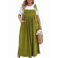 thumbnail image 1 of Women'S Plus Size Summer Maxi Dress Casual Sleeveless Spaghetti Strap Long Beach Sundresses  Green XXL, 1 of 5