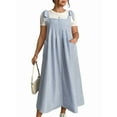 thumbnail image 1 of Women'S Plus Size Summer Maxi Dress Casual Sleeveless Spaghetti Strap Long Beach Sundresses Light Blue 4XL, 1 of 6