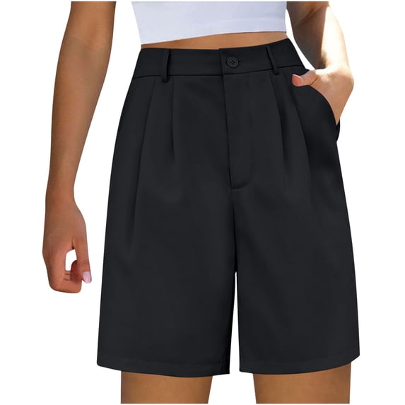 Women'S Pocket Thin High-Waisted Straight Casual Medium Pants Breathable Wide Leg Quarter Pants for Summer